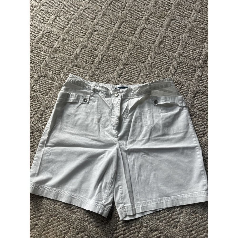 Karen Scott Shorts Womens Size 16 Relaxed Fit Canvas White EUC
